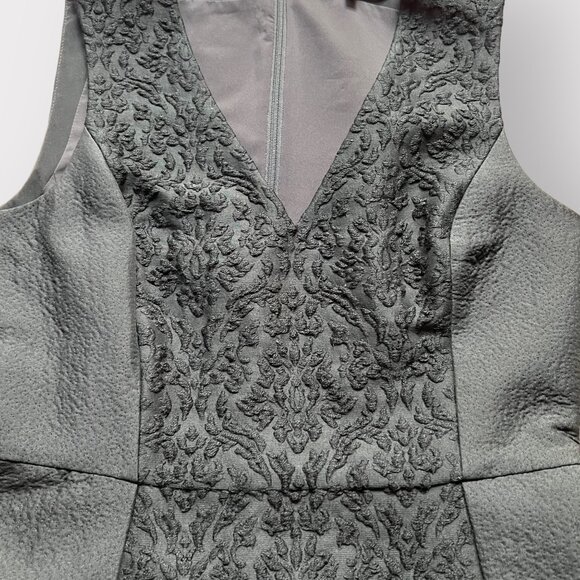 Tibi Size 8 Black Virgin Wool Worth Embroidered V-Neck Fit & Flare Mini Dress - Picture 9 of 13